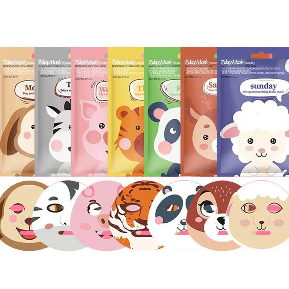 Cute Cartoon Facial Mask Moisturizing Hydrating Mask Deep Moisturizing Tender Skin Mask Dog Panda Pig Animal Mask Skin Care